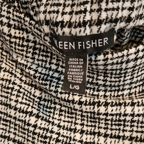 Eileen Fisher Wool Blend Houndstooth Ankle Trousers - Picture 3 of 8